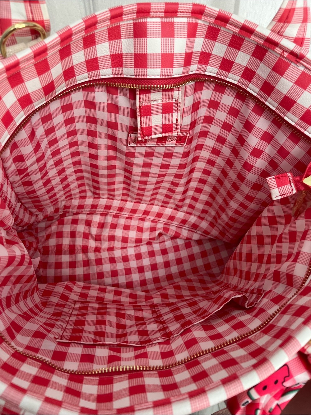 Betsey Johnson New Canvas Gingham Tote Handbag Bag Scarf Summer Spring Picnic - Picture 16 of 16